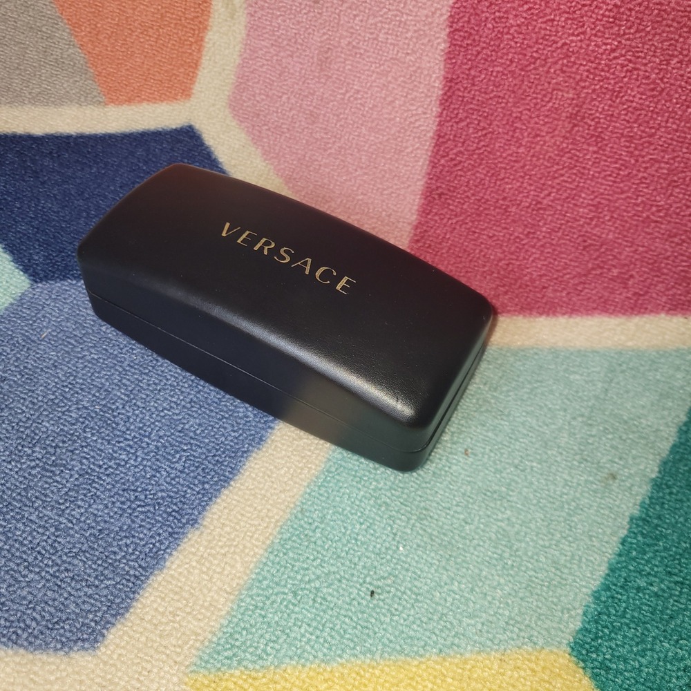 Versace Black Hard Shell Sunglasses‎ Case Gold Logo Eyewear Protector Clamshell